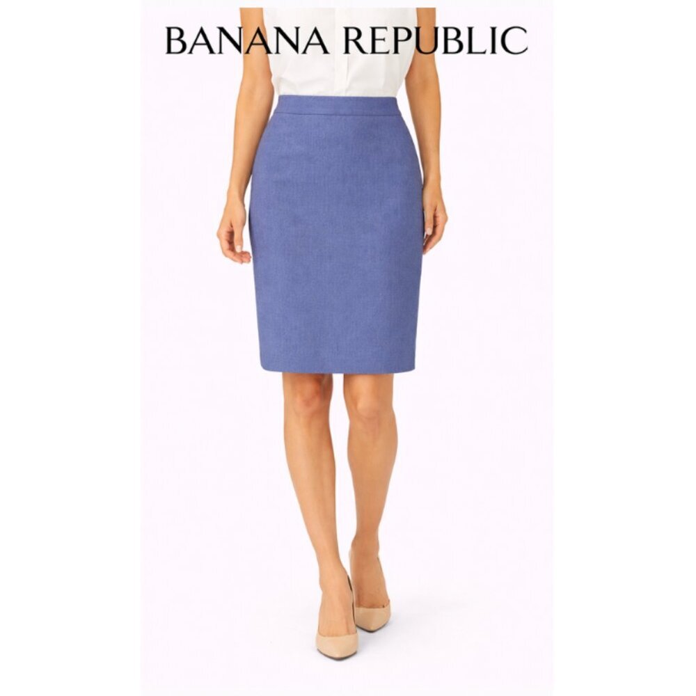 NWT BANANA REPUBLIC High Waisted Skirt in Blue - 4